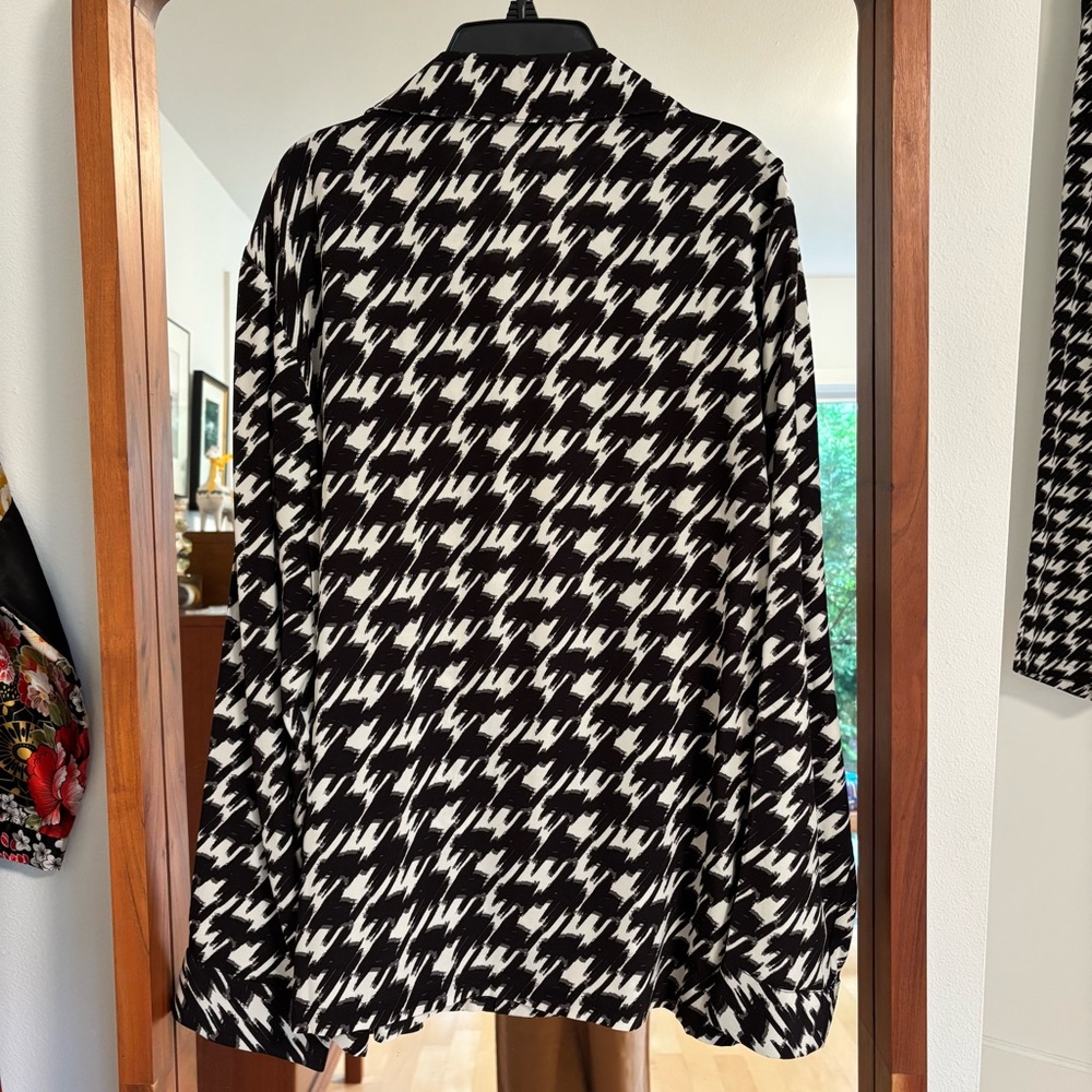 Anine Bing Aiden Houndstooth Viscose Shirt - Picture 4 of 9